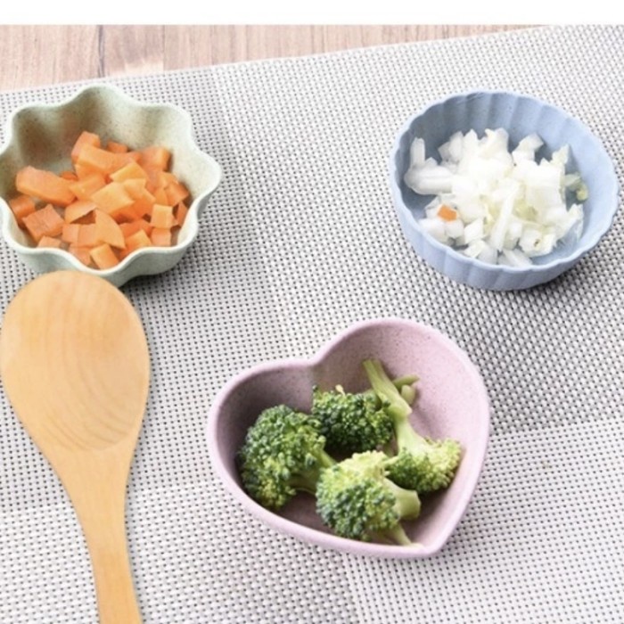 Mangkok Mangkuk Tempat Sambal Saus Kecap Bentuk Bunga Love Lucu