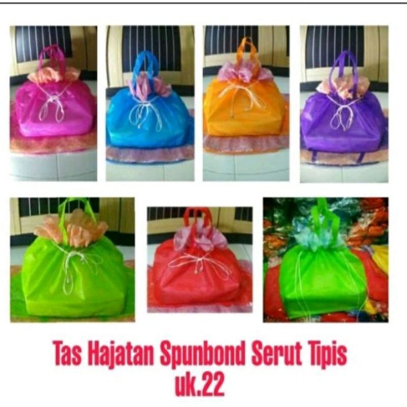 Harga 3 Pcs Tas Serut Kain Spunbond ukuran 18x18