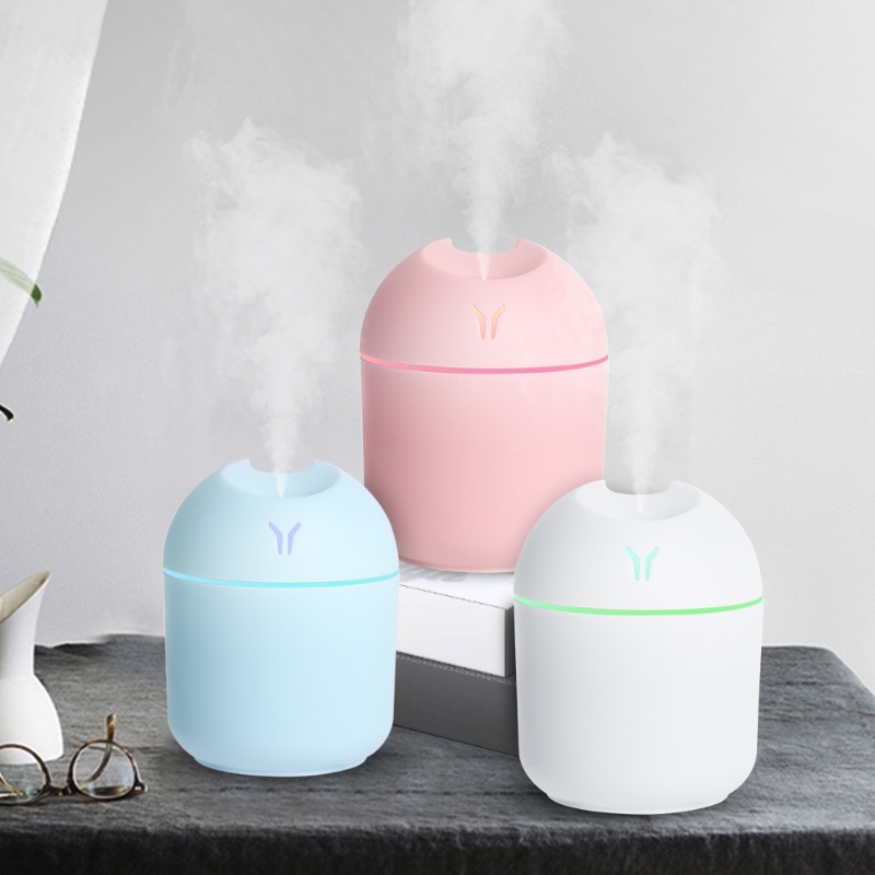 250ml Humidifier Mini Portable Ultrasonic Aroma Essential Oil Diffuser Pengharum Ruangan USB Charging Humidifier Mist Maker Dengan LED Night Lamp Pelembab Udara Untuk Rumah Mobil Kantor