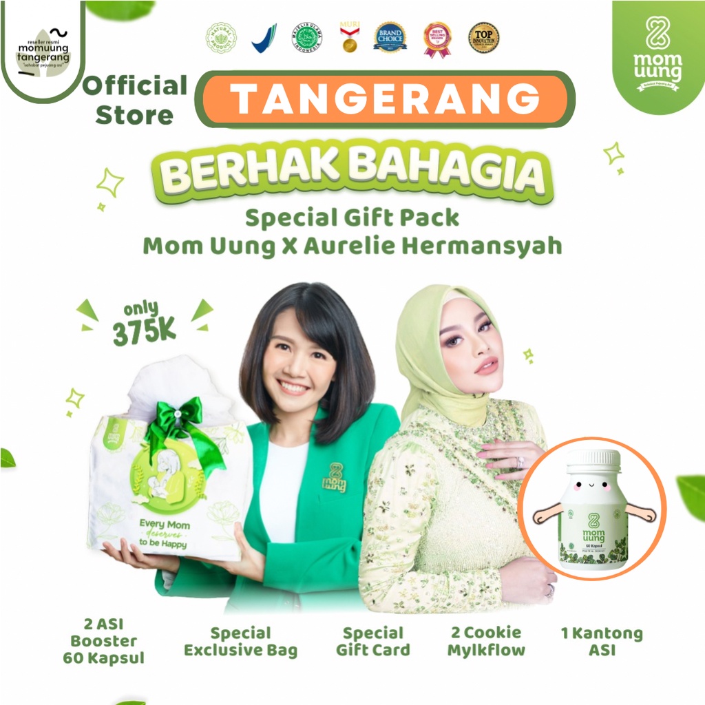 MOMUUNG SPECIAL GIFT PACK BERHAK BAHAGIA MOM UUNG / PAKET MENYUSUI / ASI BOOSTER / COOKIE PELANCAR ASI CLASSIC CHOCO