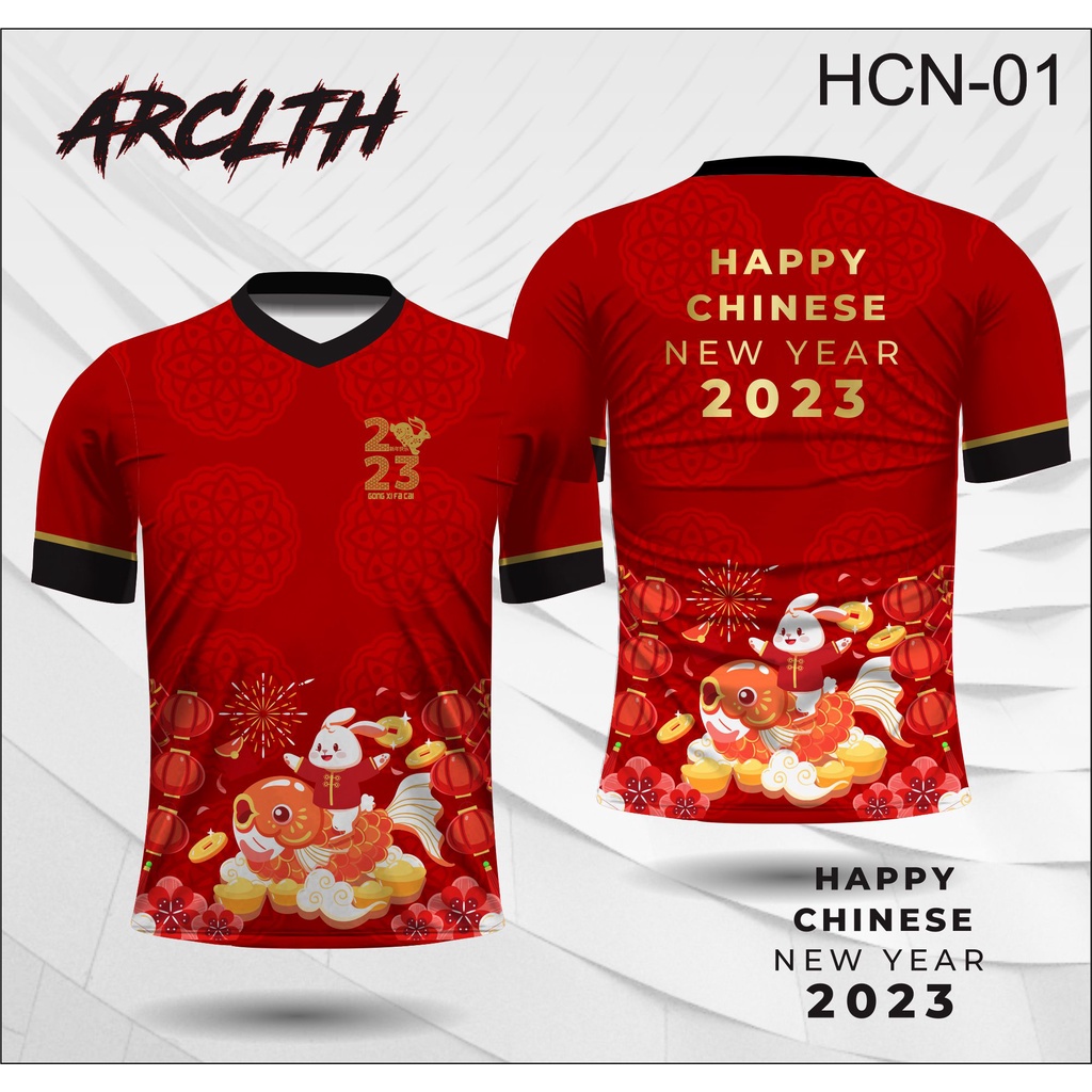 baju imlek 2023 jersey imlek 2023 kaos imlek lengan pendek chinesse new year