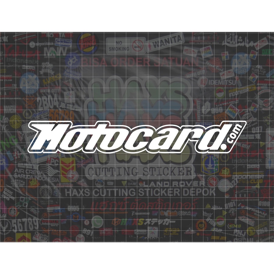 Cutting Sticker Motocard 1 Warna Ukuran 20 Cm Untuk Motor Mobil