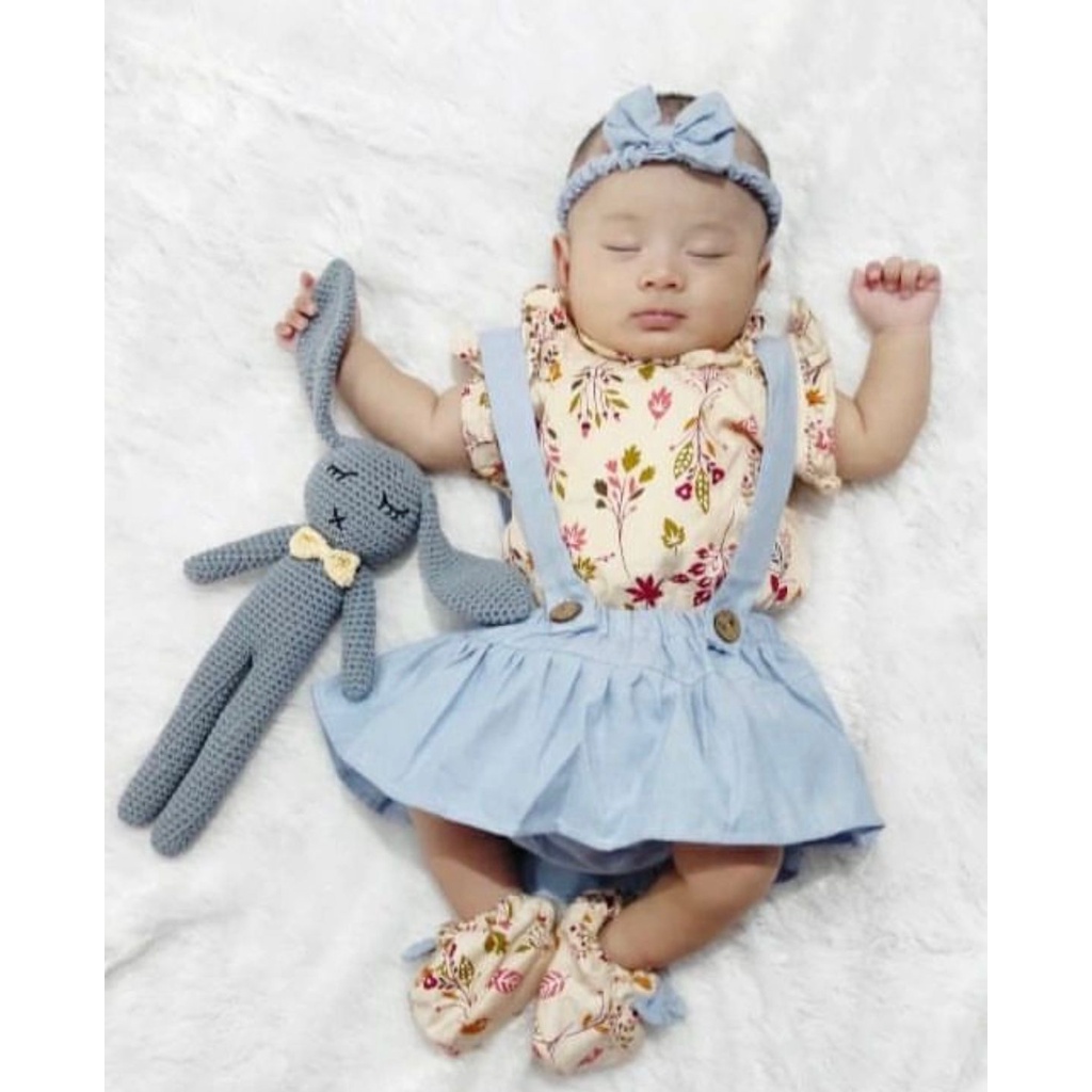 BRIELLE SET / TALITHA / GIANNA SAKURA CASSANDRA baju bayi newborn polkadot set Dress Baju Setelan Rok bloomers bandana sepatu Pergi Lucu Fashion Anak Bayi Perempuan Cewek Terlaris cherry blossom MANDY