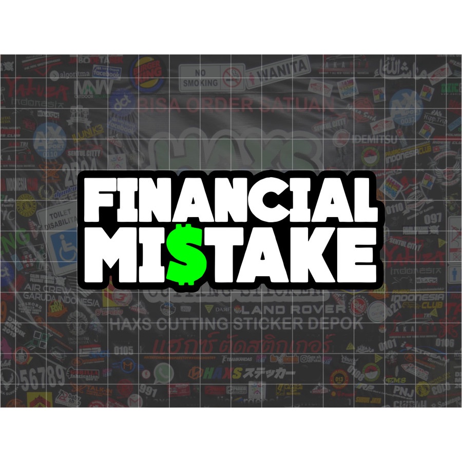 Cutting Sticker JDM Financial Mistake Ukuran 10 cm Untuk Motor Mobil