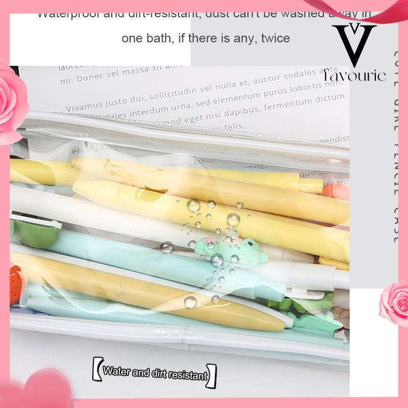 

CODDecompression Primary Middle School Students Competition Rotating Pen Can Write Student Rotating PenTransparent PVC Student Stationery Zipper Pen Bag Travel Portable Toiletry Makeup Storage Bag-FA