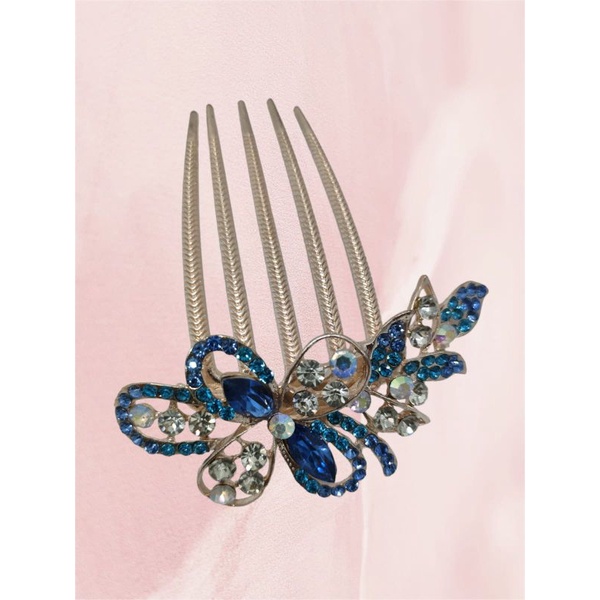 Sisir Sirkam Rambut Motif Flower Kristal Zirkon Import