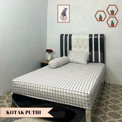 Sprei ukuran 180x200x30/160x200x30/120x200x30 aesthetic kotak kotak tinggi 30cm/Sprei aesthetic korea