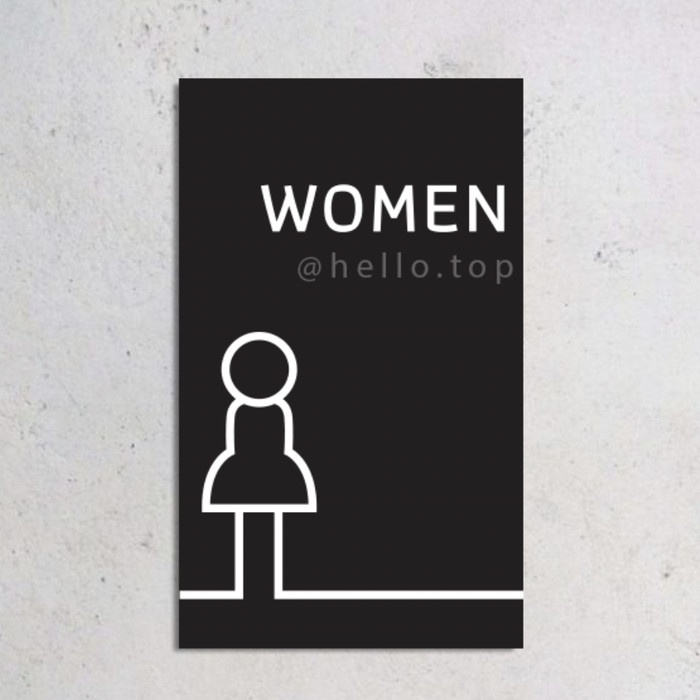 

TOILET SIGN ACRYLIC WOMEN MODERN AKRILIK LABEL SIGN TOILET