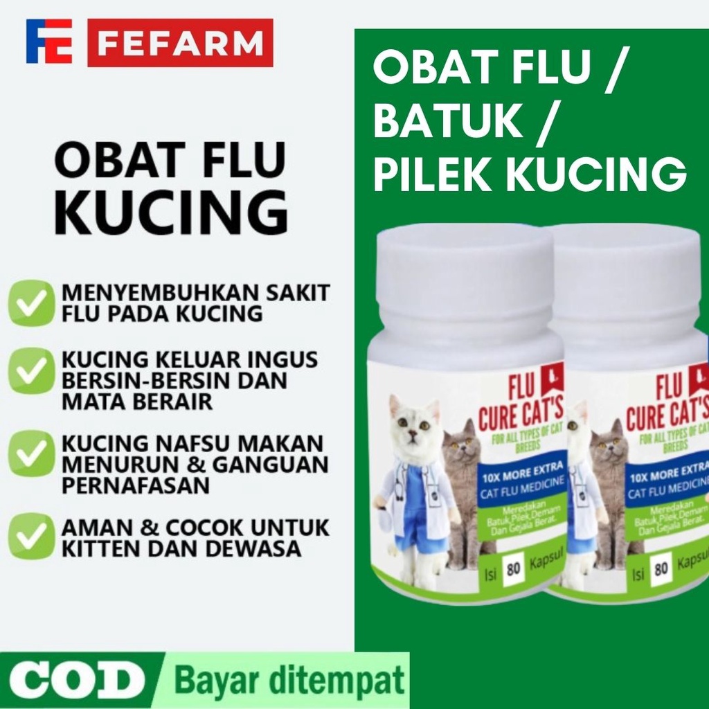 OBAT FLU KUCING / PILEK | AMAN UNTUK KUCING HAMIL DAN MENYUSUI ECERAN FEFARM