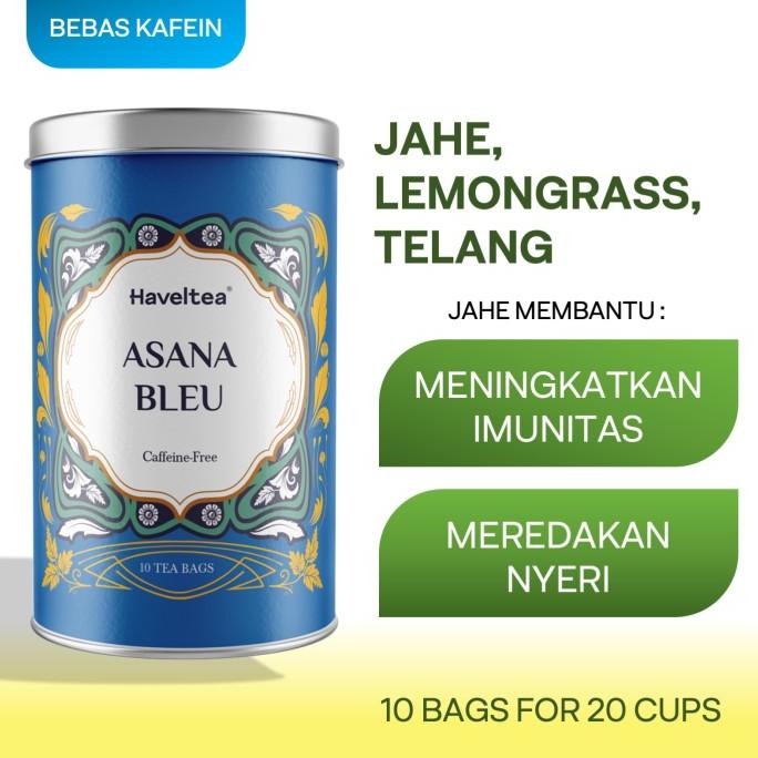 

[BISA COD] ASANA BLEU | Big Tin | Haveltea | Tisane Kembang Telang & Jahe Herbal