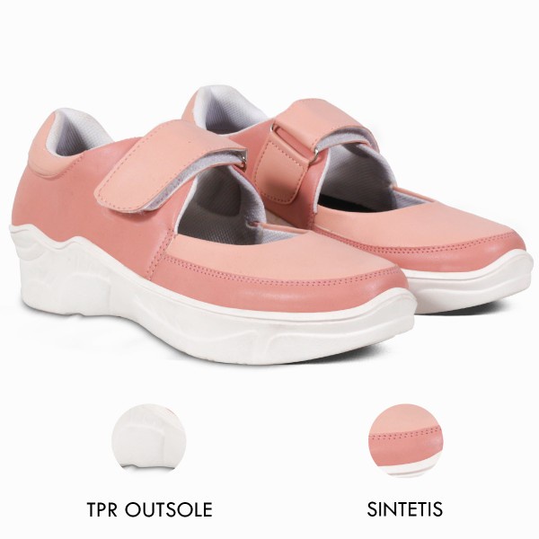 Sepatu Casual Wanita Terbaru V 1551 Brand Varka Sepatu SlipOn WanitaTrendi Berkualitas - Pink