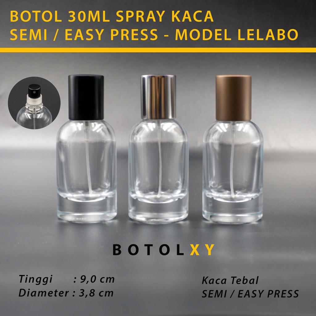 Botol Parfum 30ml Spray Kaca Tebal Isi Ulang Model Easy Press - L LABO