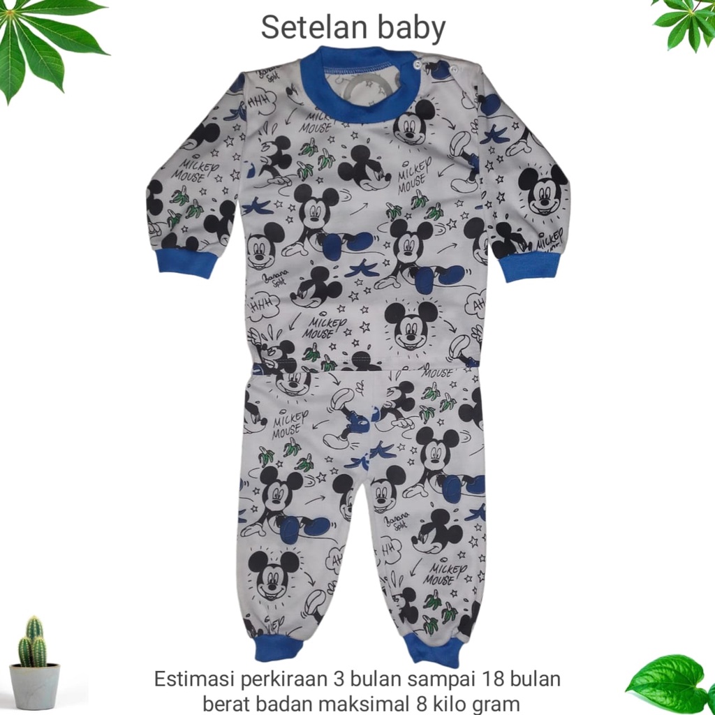 Baju Bayi Setelan Kaos Oblong Anak Usia 0-18 Bulan