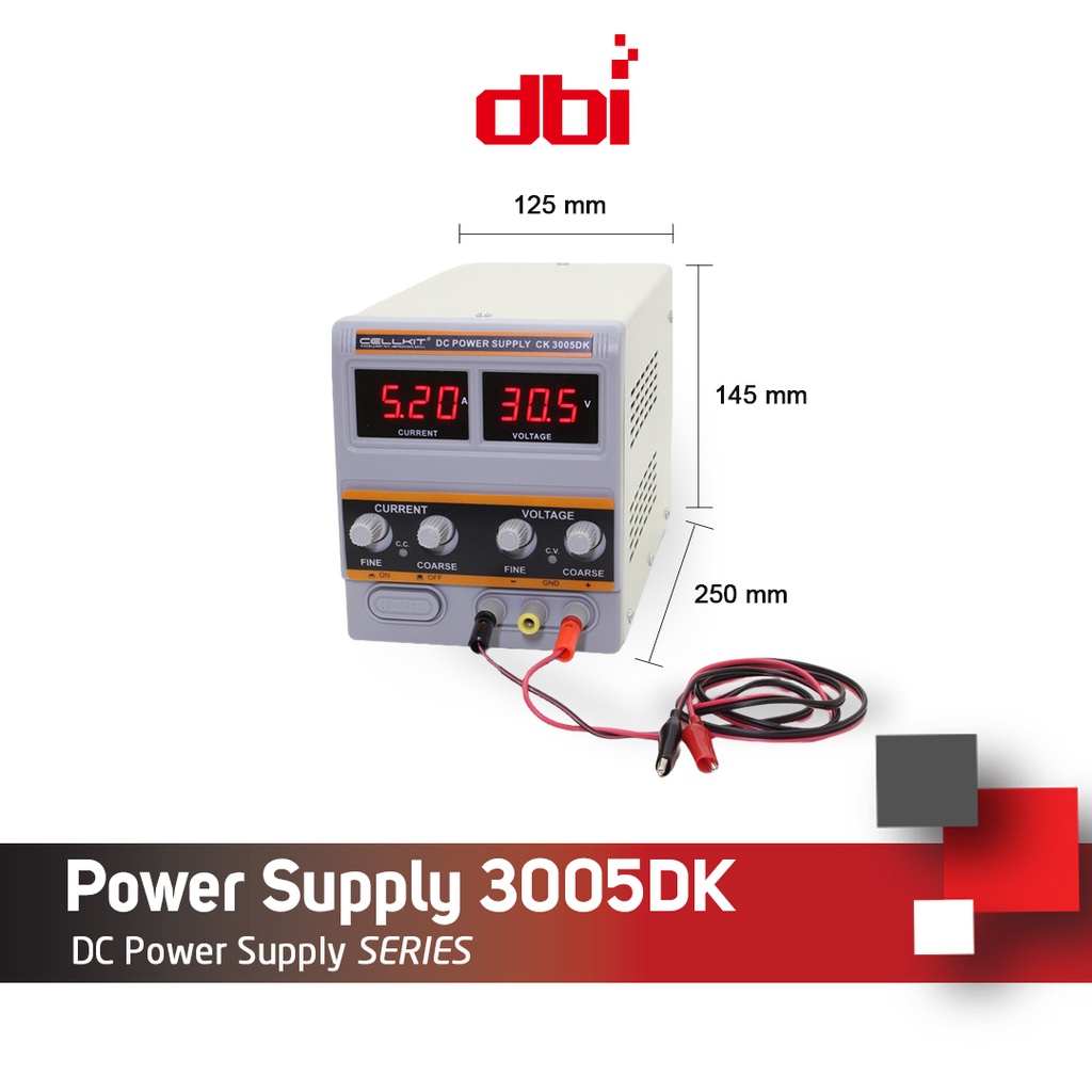 DC Power Supply + Kabel 30V5A Digital CELLKIT 3005DK