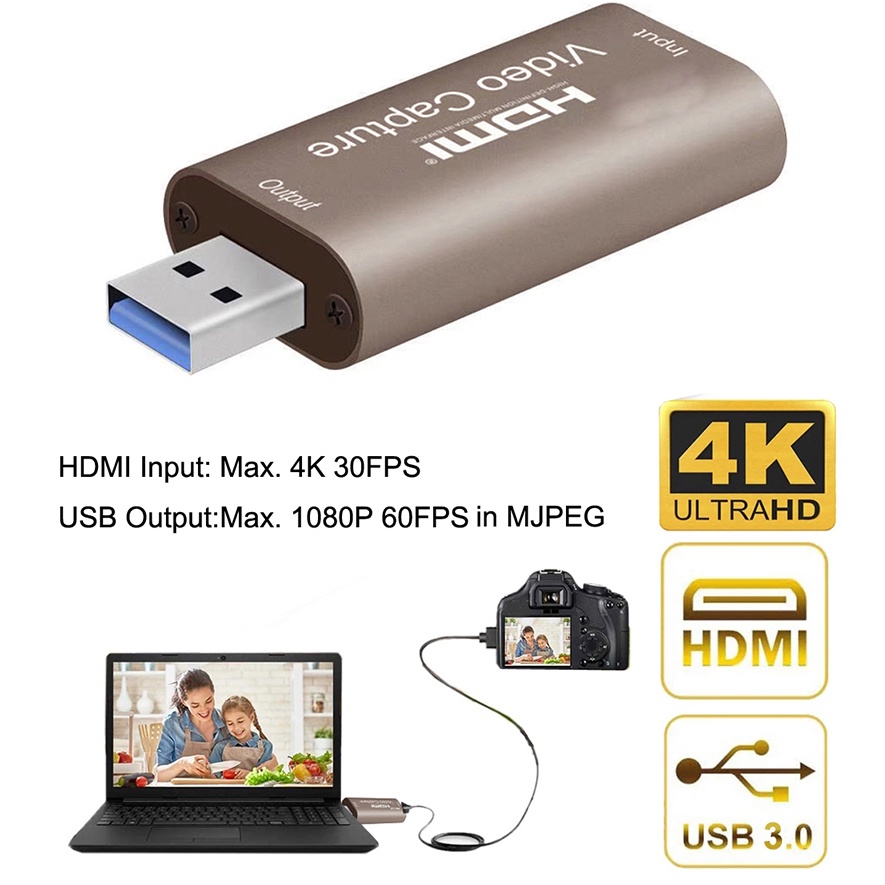 【LIPI】Mini Video Card Capture Grabber Multimedia HD Video Cards Support 4K Input USB 2.0/3.0