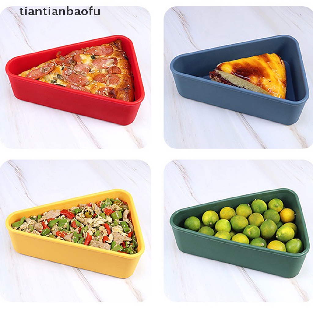 [tiantianbaofu] 1pc Reusable Silicone Pizza Box Segitiga Portable Wadah Pizza Butik