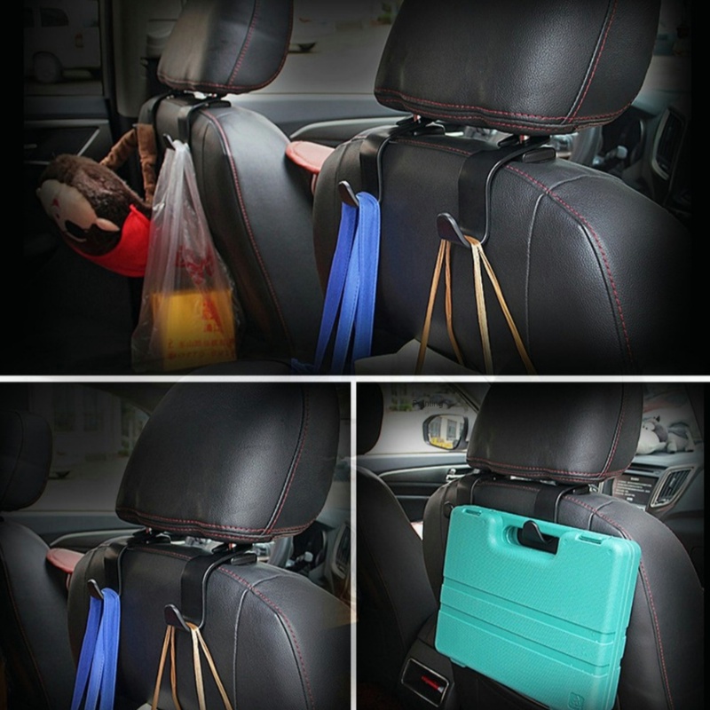 2pcs Kait Plastik Punggung Kursi Mobil Tahan Lama/Holder Penyimpanan Dudukan Headrest Otomatis Untuk Tas Belanja Handbag