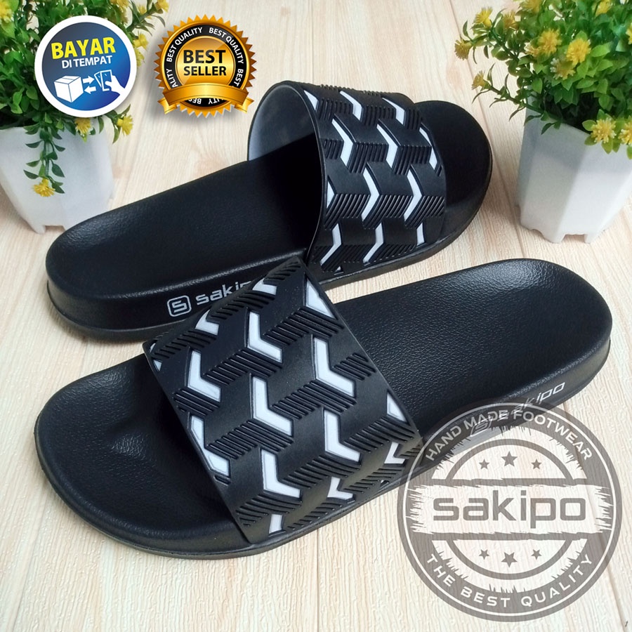PROMO TAHUN BARU !! SANDAL DISTRO SLIP ON PRIA DEWASA RINAN NYAMAN DIPAKAI / SANDAL KARET PILON RINGAN TAHAN AIR TERKINI / SAKIPO