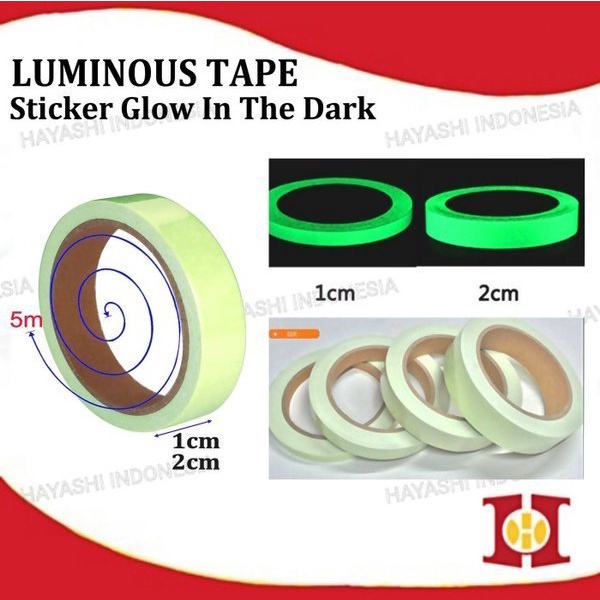 Luminous Tape Sticker Lakban Isolasi Fosfor Glow In The Dark 5 Meter