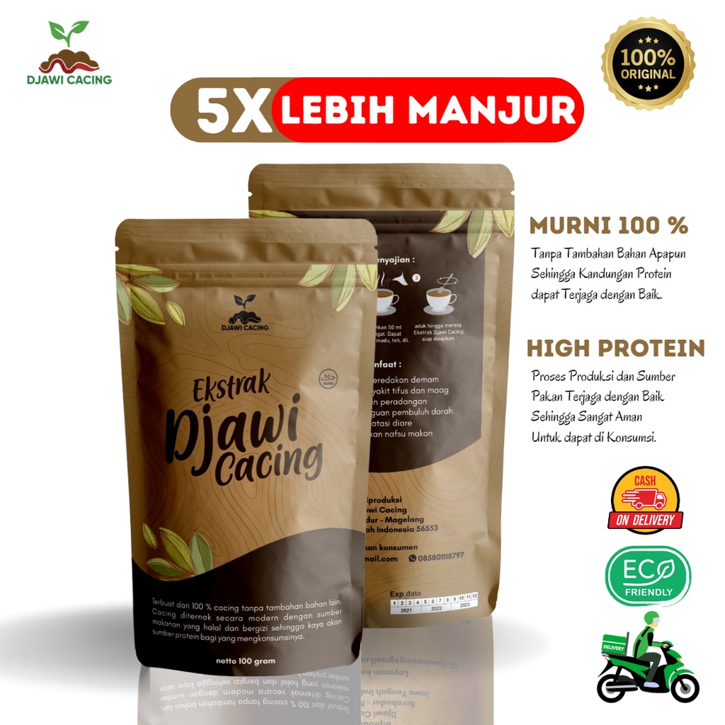 EKSTRAK CACING / TEPUNG CACING / SERBUK CACING UK 100 Gram  100% Cacing