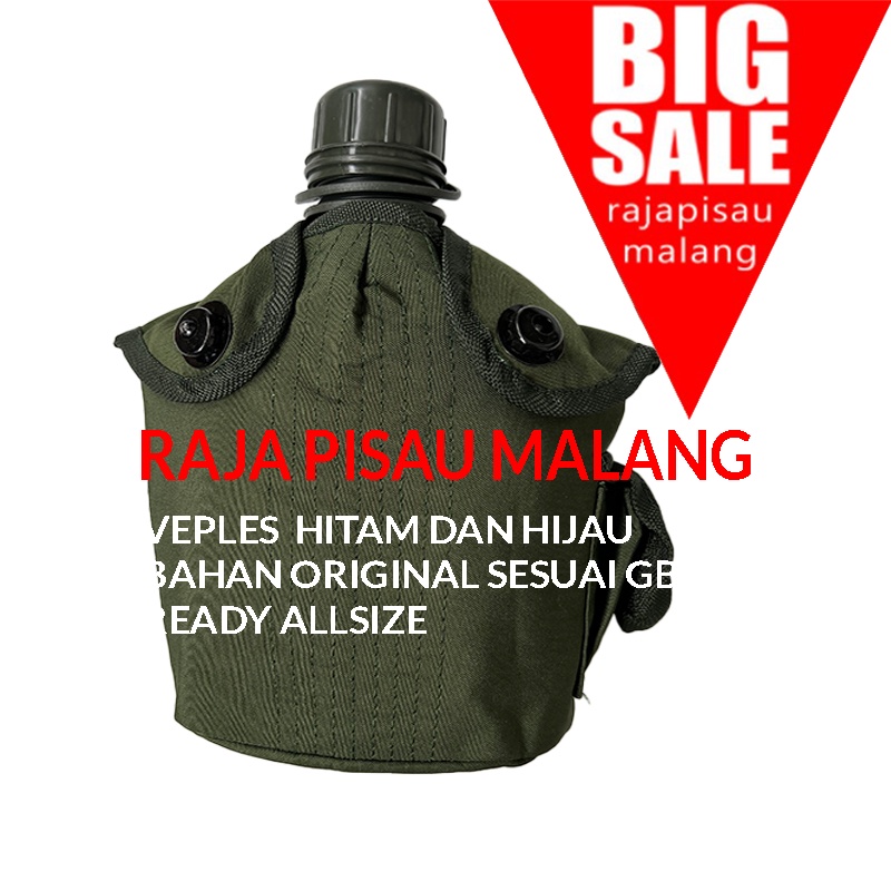 Peples Botol Minum Tni/Polri Outdoor Import Ready Hitam dan Hijau