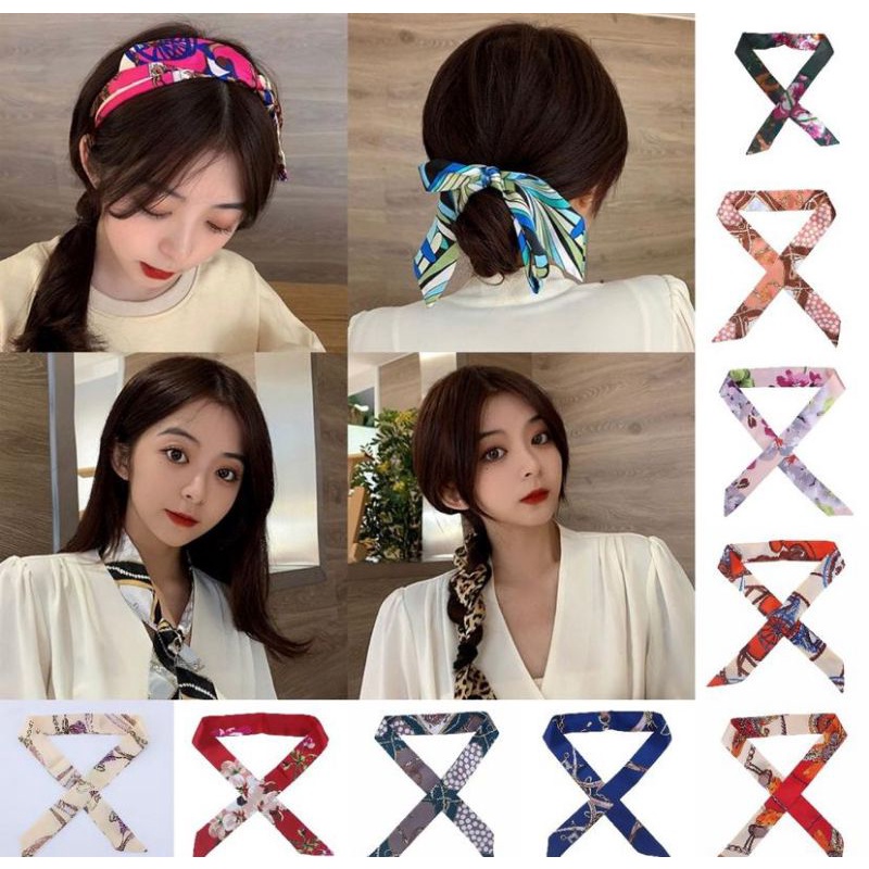 AESTETHIC KOREAN SILK SCARF/SYAL SUTRA KOREA MULTIFUNGSI UNTUK RAMBUT BAJU TAS SYAL SUTRA SCRAF LEHER SCARF RAMBUT IKAT RAMBUT AKSESORIS RAMBUT