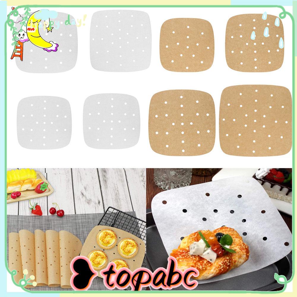 Top 100pcs Air Fryer Liners Tahan Panas Baking &amp; Pastry Tools Cookies Berlubang Alas Kukus Anti Lengket