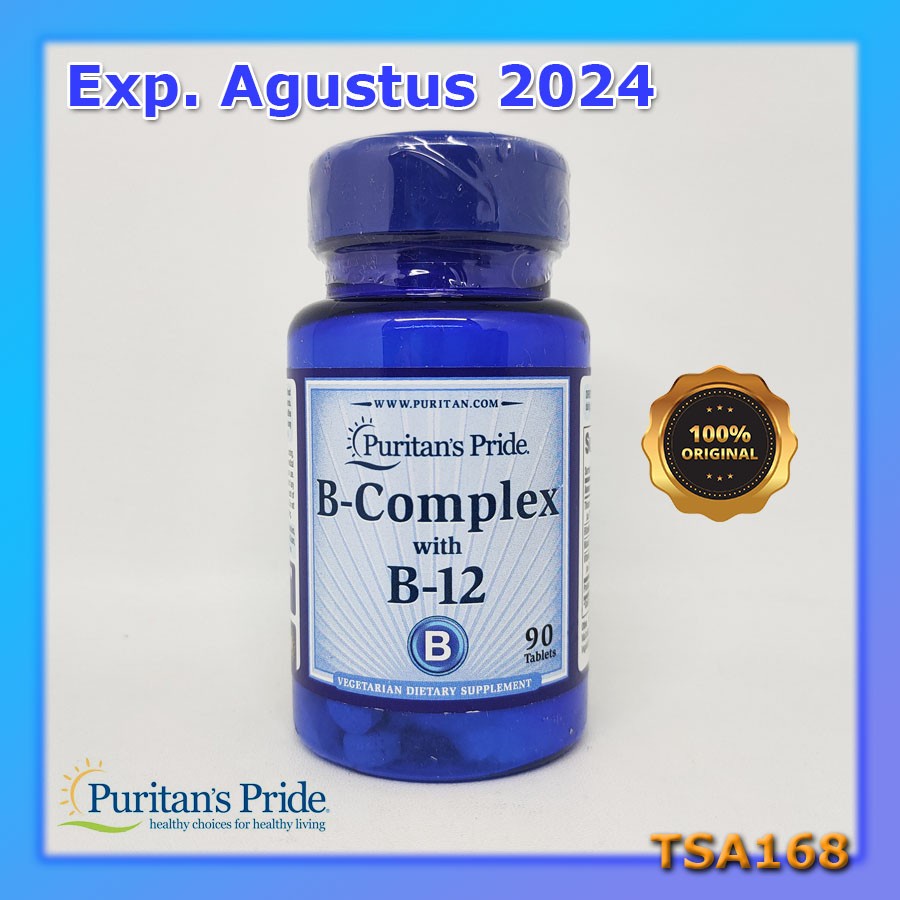 Puritan Pride Vitamin B Complex with B12 B-12 B1 B2 90 Tab Puritan's