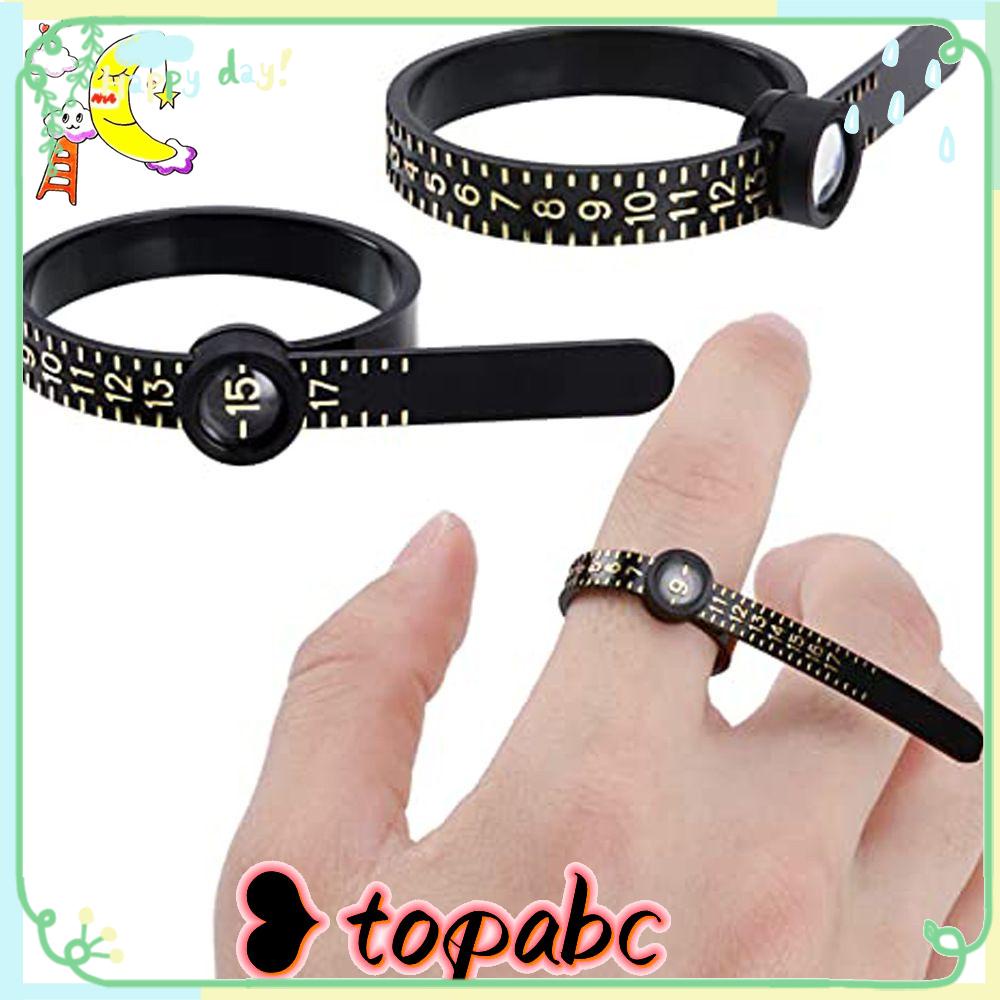 Top Ring Sizer Measure Black With Magnifier Ukuran As Asli Tester