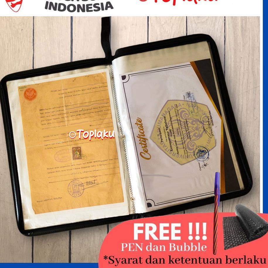 

¤¤» TOPLA Map Ijazah Dokumen Keeper Resleting Anti Air Kulit Isi 40 60 Document Sertifikat File Folder Organizer Business File Clear Holder