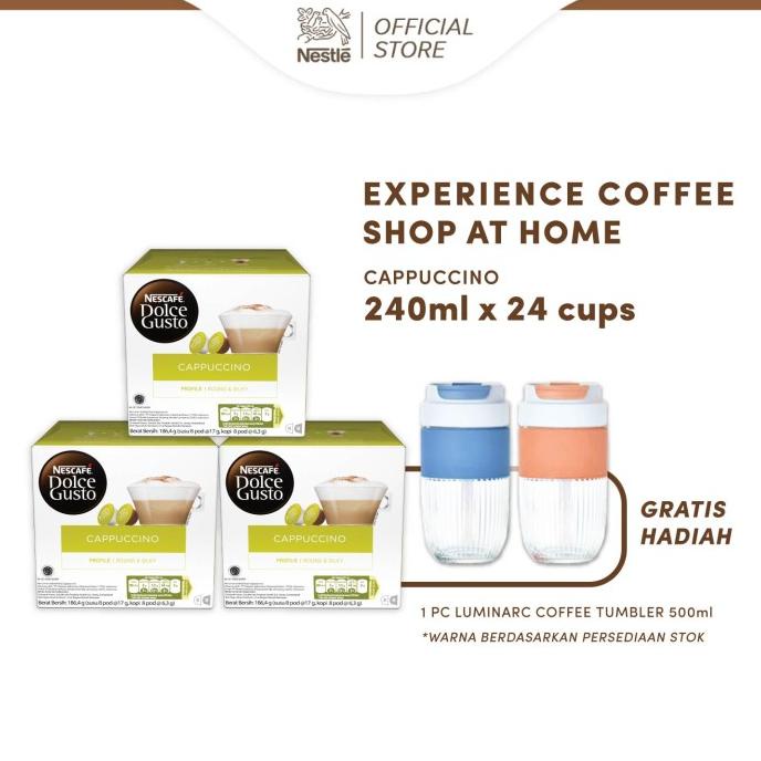 

NESCAFE Dolce Gusto Cappucino 3 box + Free Coffee Tumbler 500ml