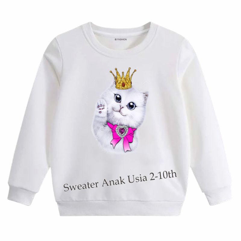 ((IB))SWEATER ANAK2 UNISEX/KUCING DIGITAL SABLON