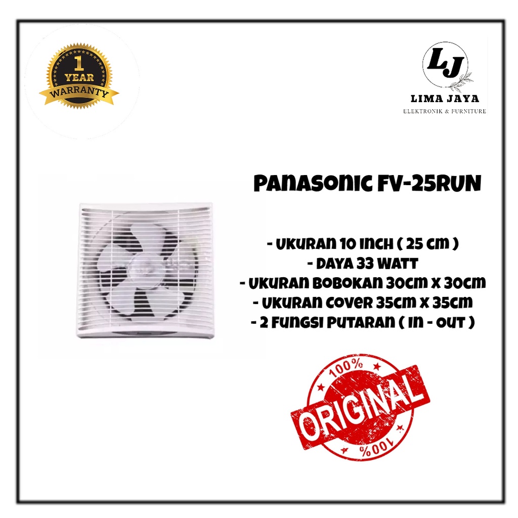 PANASONIC  Exhaust Fan FV-25RUN Hexos Dinding Plafon Kipas Angin Dapur 10 inch