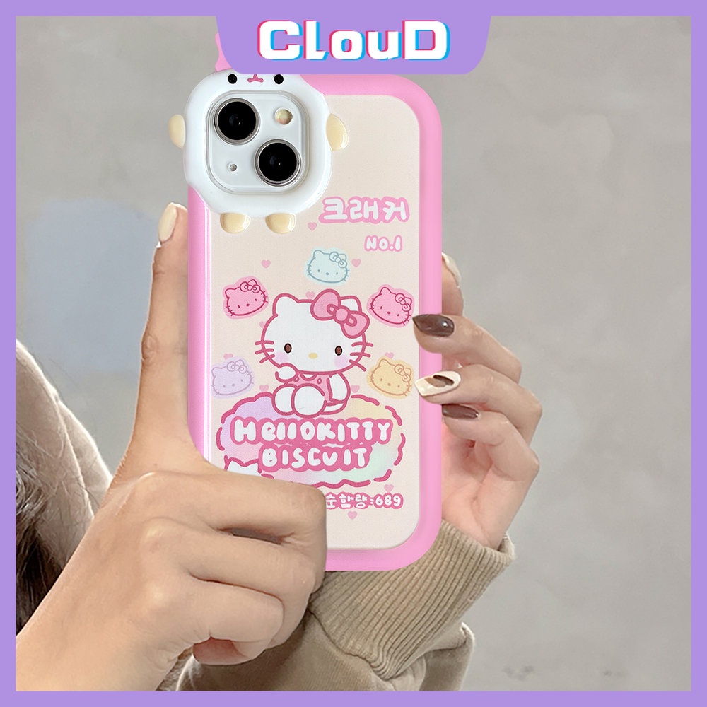 Soft Tpu Case Untuk Samsung A14 A04s A04 A13 A23 A32 A03 A03s A53 A50 A51 A31 A50s A52 A30s A12 A04E A71 A52s A22 A33 M32 A73 A11 A02s A21s Cute 3D Bow Monster Lens Hello Kitty Cover