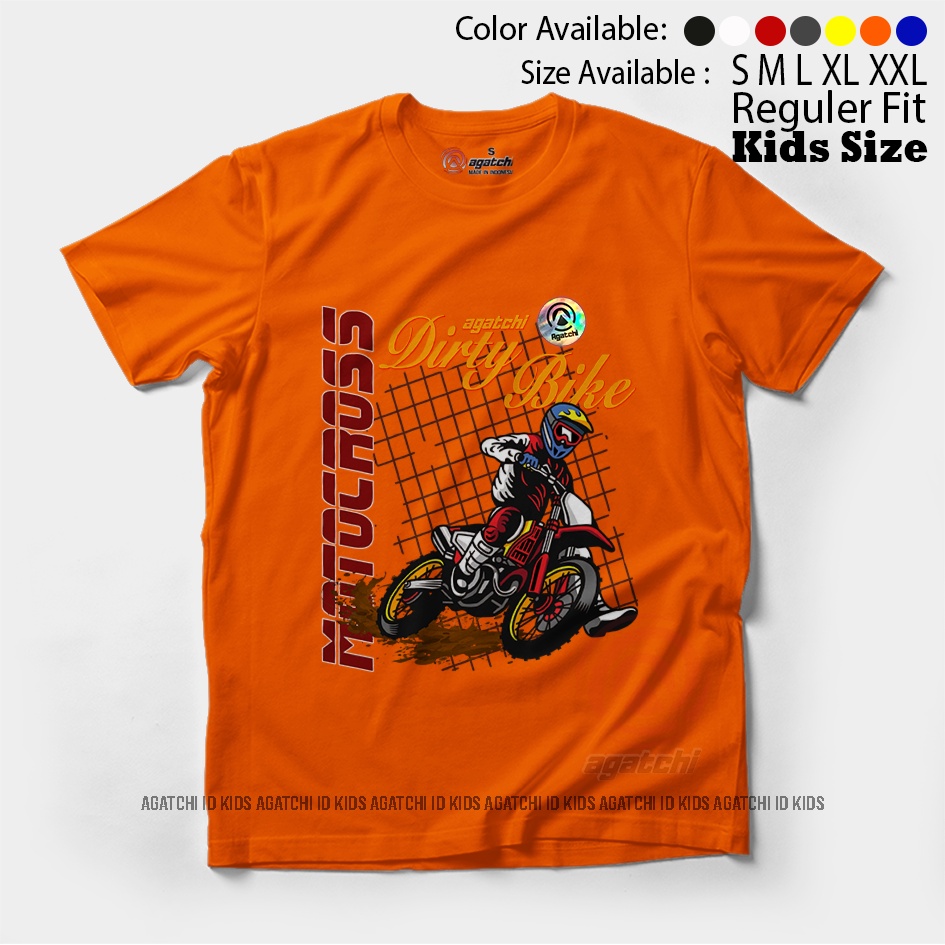 Baju Kaos Atasan Anak Laki - Laki Agatchi Motif Motorcross V2