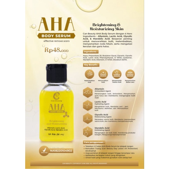 BODY SERUM AHA CAN BEAUTY