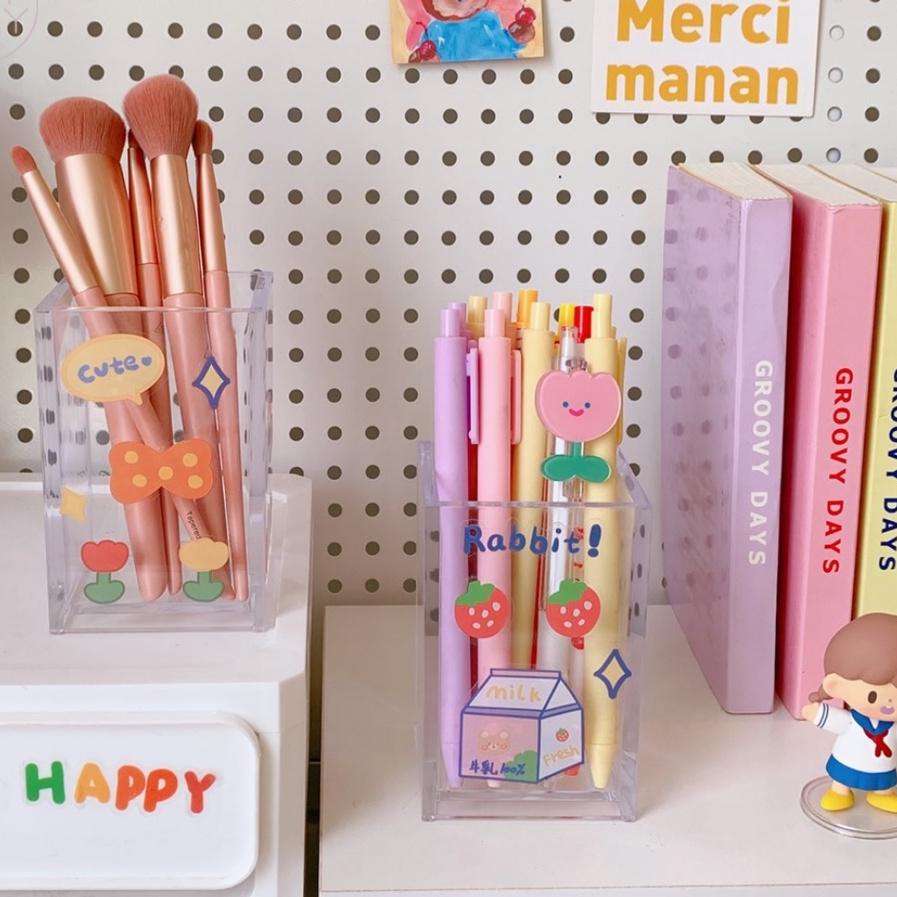 

Barang Bagus Korean Minimalist Clear Acrylic Pen Holder Desk Organizer 66D~