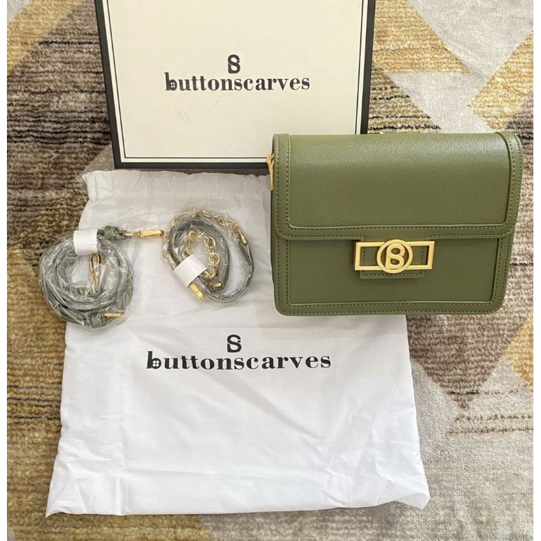 Buttonscarves izzy shoulder bag dark green