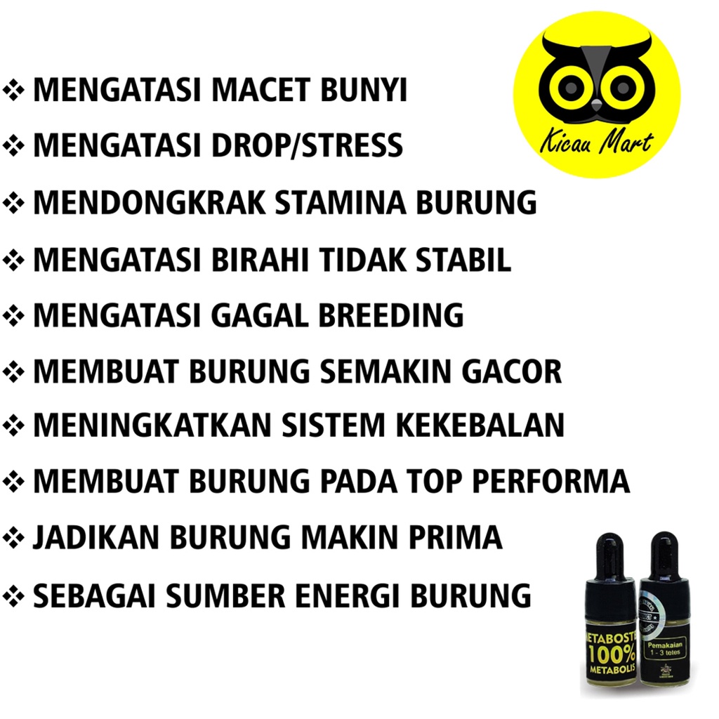 METABOSTER 100% METABOLIS BURUNG GACOR SEKETIKA DOPING INSTANT VITAMIN BURUNG MURAI PLECI DLL MTBST