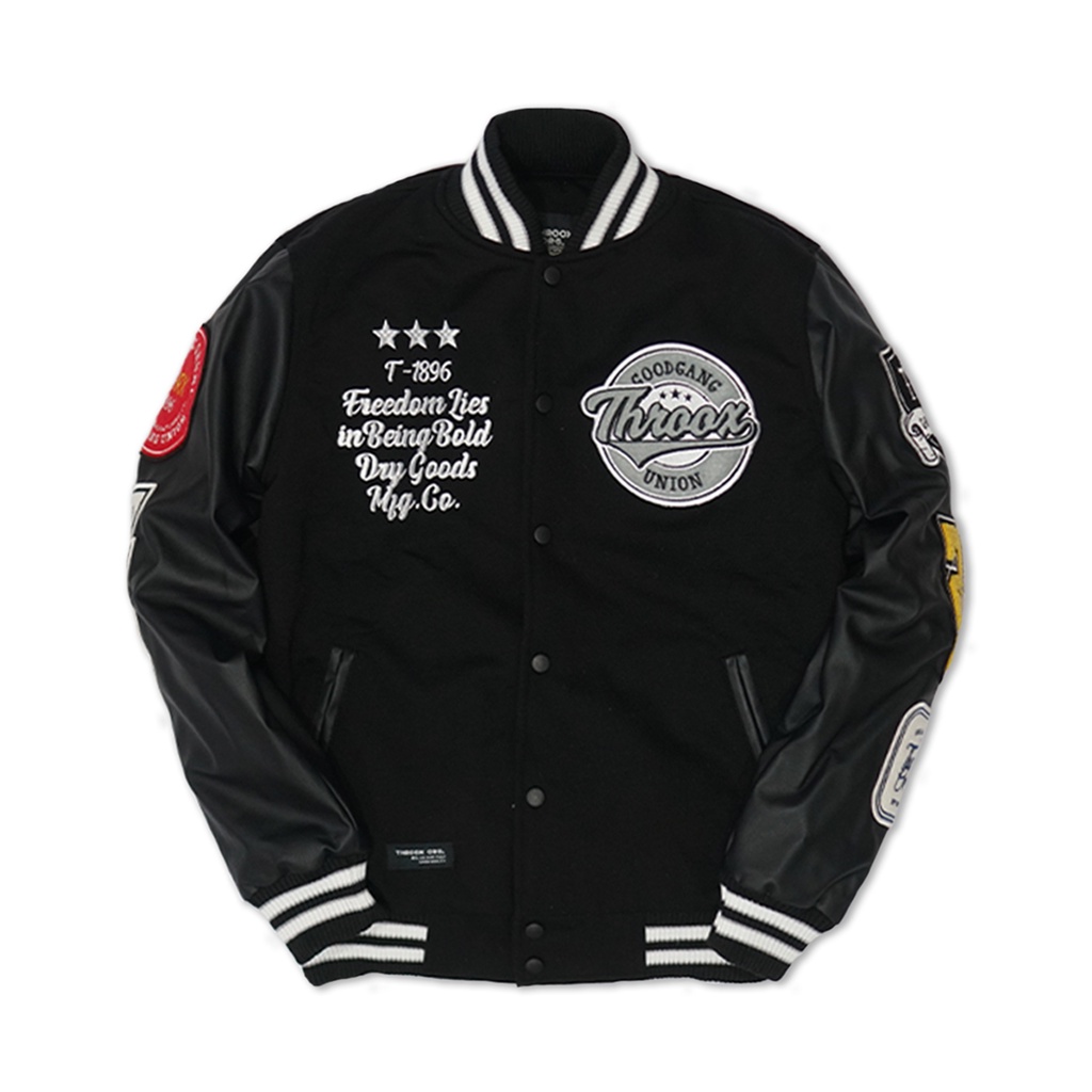 Throoxoriginal Varsity Bomber Black Daltoosh Black || Jacket Throox