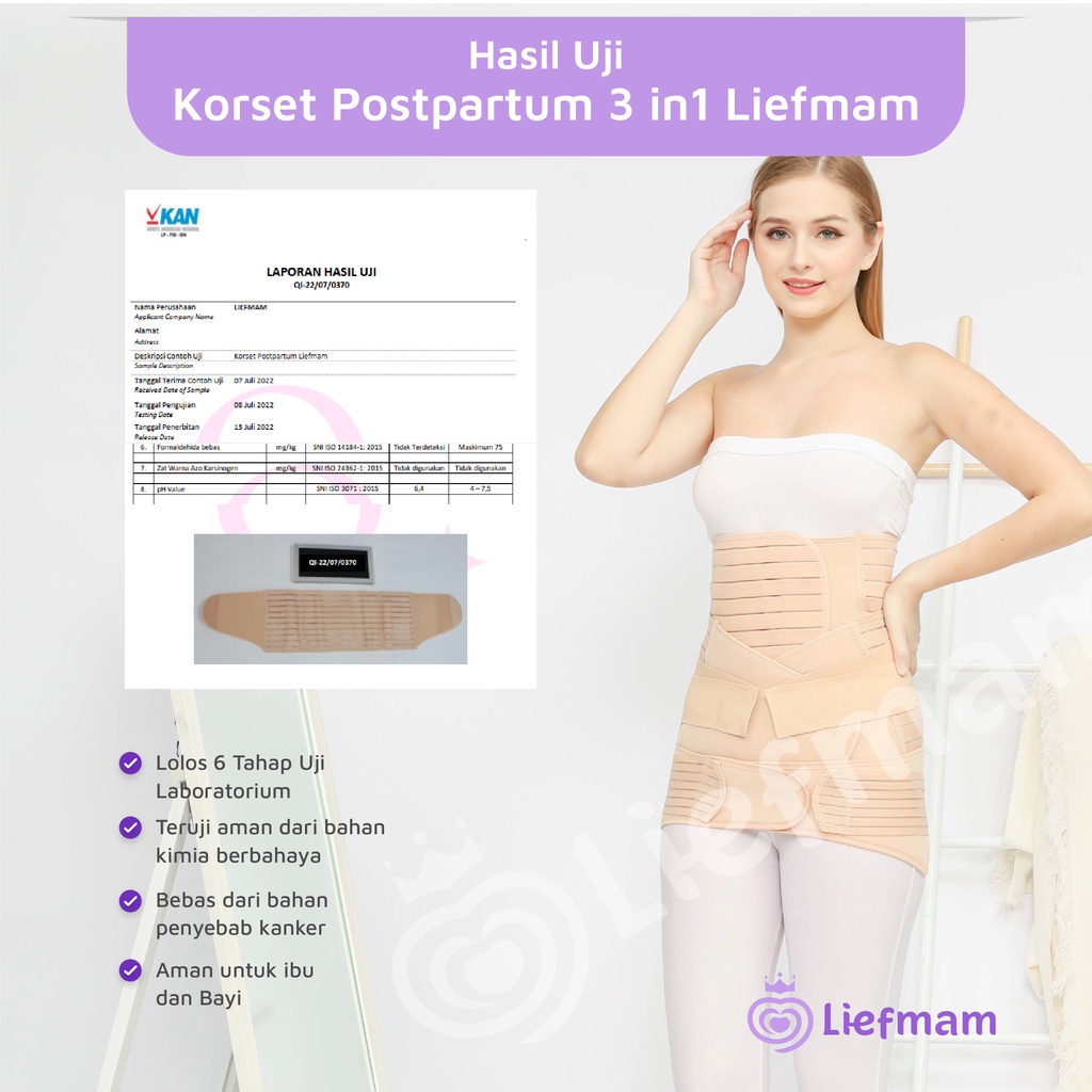 [XL-3XL] Korset Postpartum 3 in 1 Liefmam (Zaraya) - Korset Peramping Pasca Melahirkan