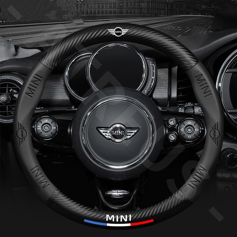 Sarung Setir Mobil Mini Untuk Cooper Clubman Countryman F60 R55 R56 F55 F56 R57 R58 S Auto Steering Wheel Cover Pelindung Kemudi Interior Mobil Logo Printing 3D