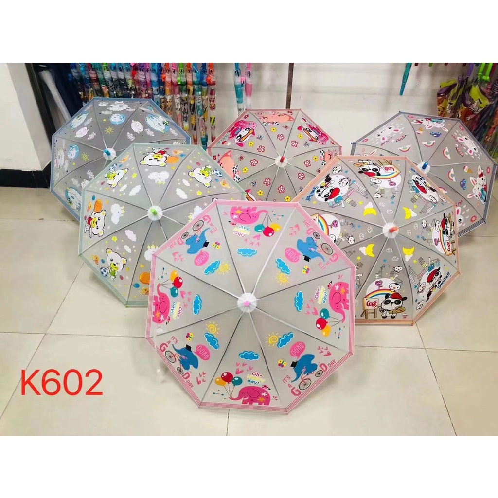 Viral - Payung Hujan Korea Import Transparan Motif Elegan Cantik Cute A16 - A20