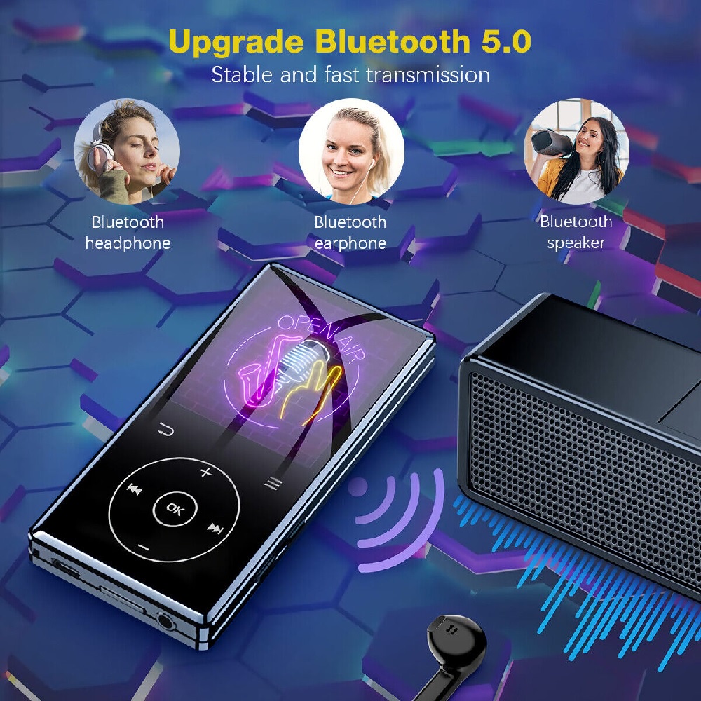 MP3 MP4 Player with Touch Button and Bluetooth 5.0 - A9 32GB