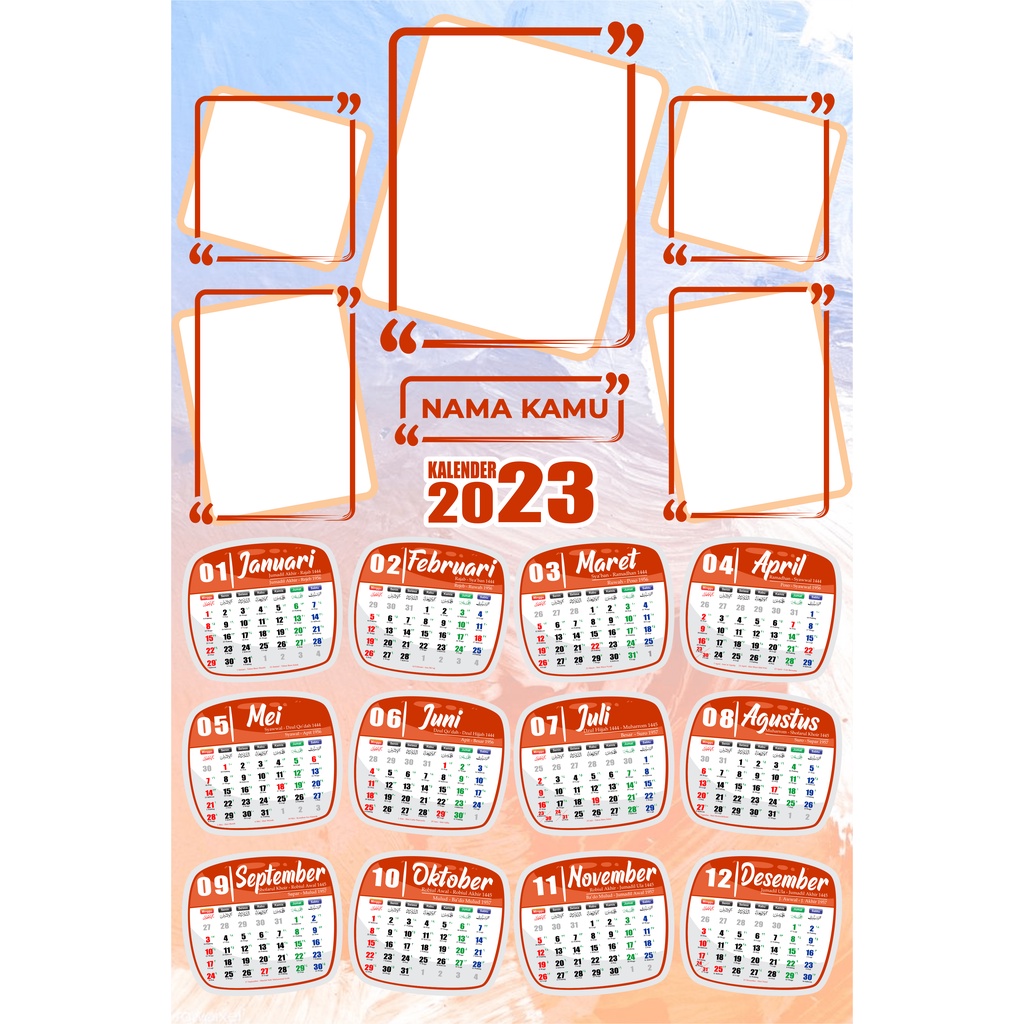 

(BISA COD) Kalender Foto 2023 (CUSTOM) - KALENDER DINDING 2023 KUALITAS TERBAIK