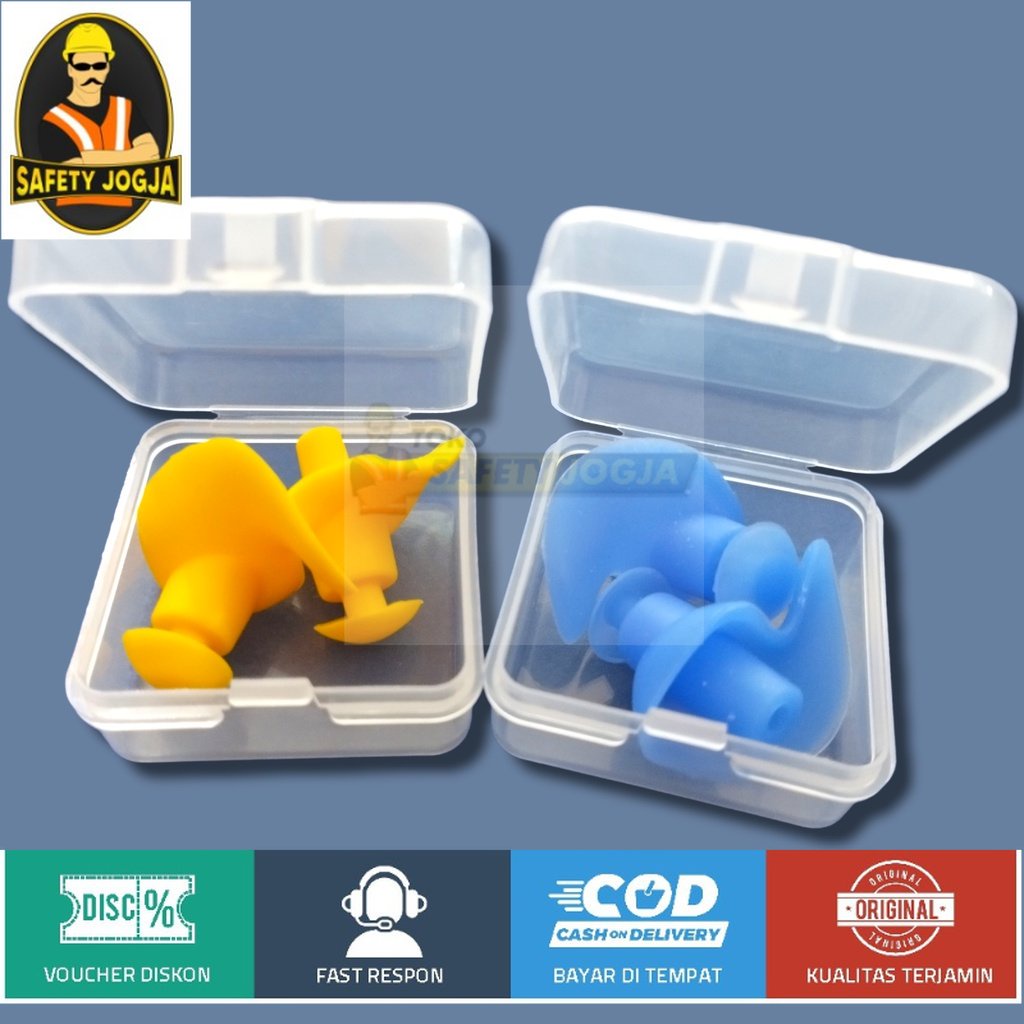 Penutup Telinga EarPlug Renang Anti Air - 00NT - ear plug Yellow and blue DONG ZHUR