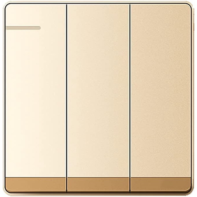 Saklar Cetekan Lampu Gold Dinding 86 Gang 1 2 3 4 Way Switch Panel