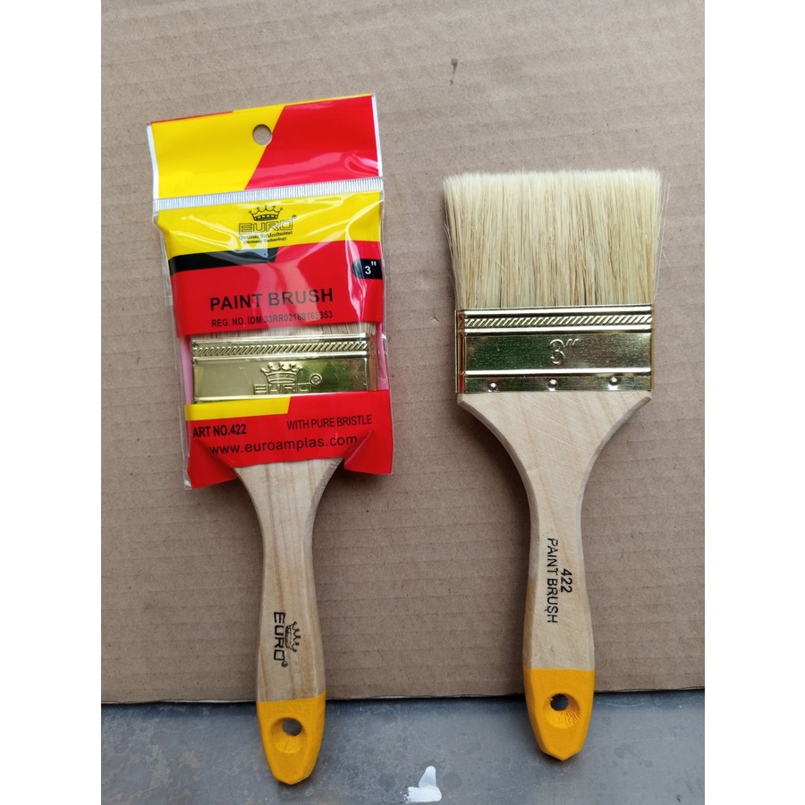 Kuas cat ukuran 3 inch tembok Kuas tangan dinding EURO 422 gagang kayu