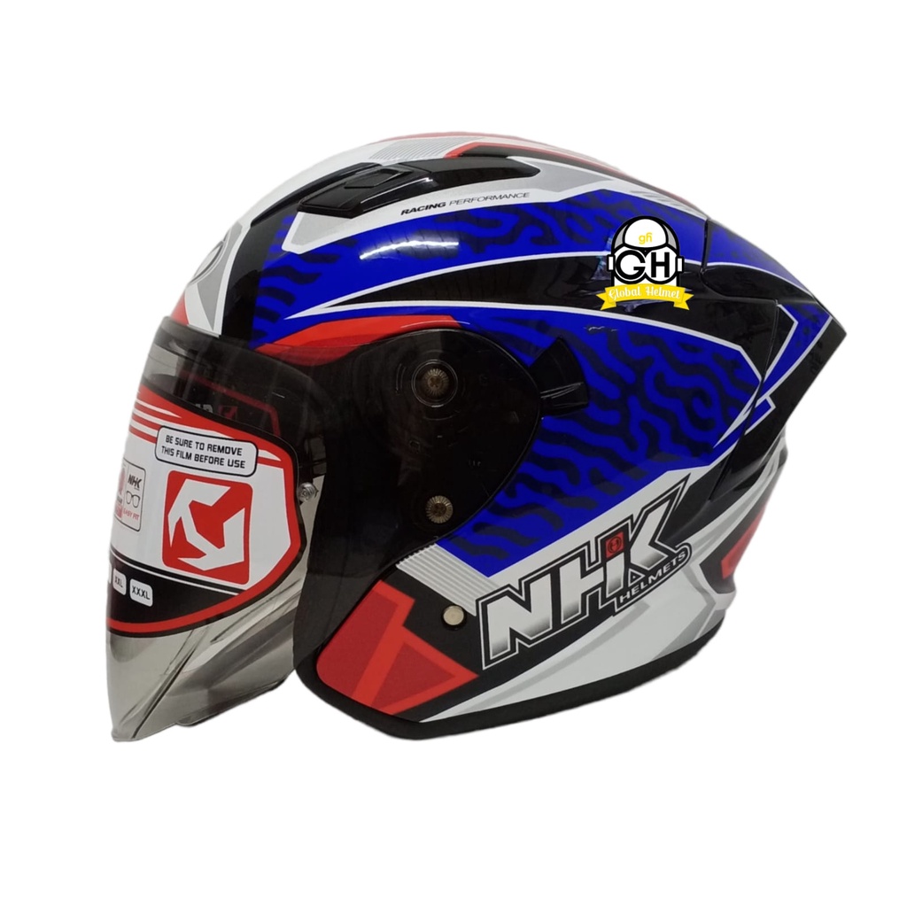 NHK HELM S1 GP PRO AZMAN #2 BLACK RED GPPRO DOUBLE VISOR