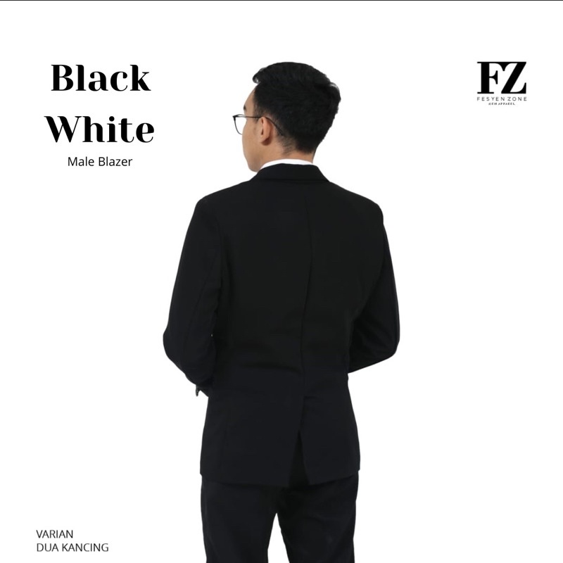 JAS RESMI JAS NIKAH BLAZER PRIA BLACKWHITE